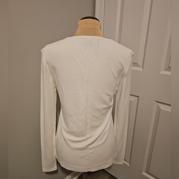 MM LAFLEUR NWOT Lindy Ivory Scoopneck Layered Lined Classic Pullover Top Sz S - Picture 7 of 9